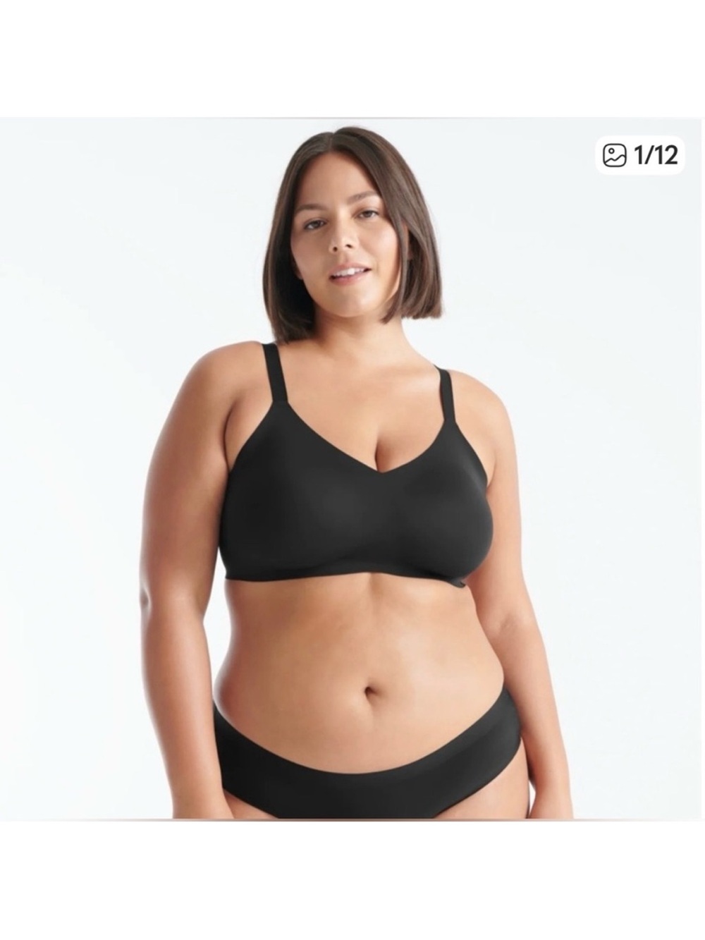 Knix Black Padded V-Neck Evolution Bra Size 5 (XL)